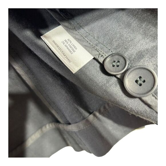 EILEEN FISHER Organic Linen Blazer Gray Jacket Button Notch Lapel Women 14 - Picture 6 of 7